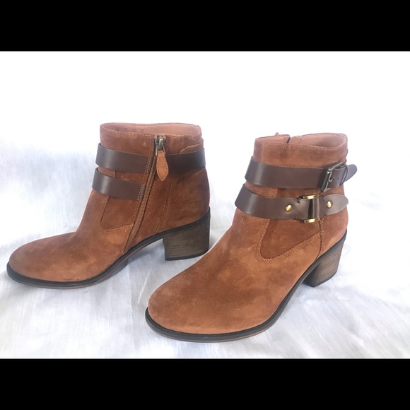 COPY - Sarto by Franco Sarto Suede Chestnut Booties - Picture 3 of 6